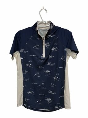 San Soleil navy quarter zip golf top UV 50+